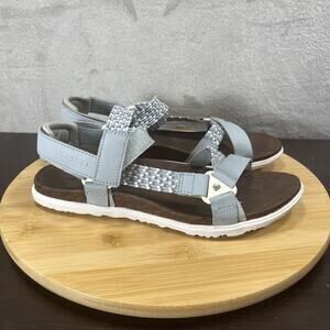 Merrell Women's Sz 9 Around Town Sunvue Cork Gray Woven Strap Comfort Sandals